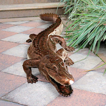 Load image into Gallery viewer, Prowling Alligator Garden Statue
