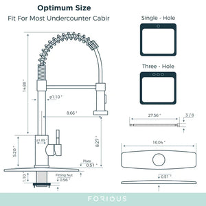 Pull Down Single Handle Kitchen Faucet with Accessories