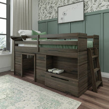 Load image into Gallery viewer, Purdy Hill Twin Solid Wood Loft Bed with Shelves
