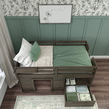 Load image into Gallery viewer, Purdy Hill Twin Solid Wood Loft Bed with Shelves
