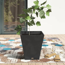 Load image into Gallery viewer, 18&quot; H x 16&quot; W x 16&quot; D Black Pure Series Plastic Pot Planter
