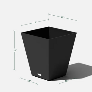 18" H x 16" W x 16" D Black Pure Series Plastic Pot Planter