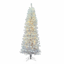 Load image into Gallery viewer, 4.5&#39; x 24&quot; Pure White Pine Artificial Christmas Tree with 150 Clear Lights #2399HW
