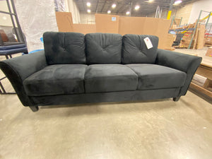 Lifestyle Solutions Taryn Curved Arms Sofa, Black Fabric
