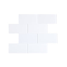 Load image into Gallery viewer, Quality Value Series 3&quot; x 6&quot; Glass Mosaic Subway Tile White 2 Boxes #2499HW
