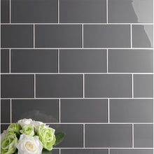 Load image into Gallery viewer, Dark Gray Quality Value Series 3&quot; x 6&quot; Glass Mosaic Subway Tile 3256AH (3 Boxes)
