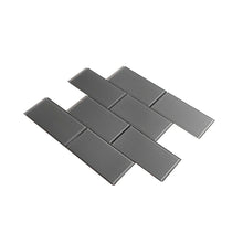 Load image into Gallery viewer, Dark Gray Quality Value Series 3&quot; x 6&quot; Glass Mosaic Subway Tile 3256AH (3 Boxes)

