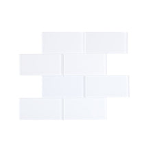 Load image into Gallery viewer, White Quality Value Series 3&quot; x 6&quot; Straight Edge Glass Mosaic Subway Tile, 2 boxes
