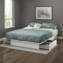 Load image into Gallery viewer, White Step One Full/Queen Platform Bed with Drawers 829AH
