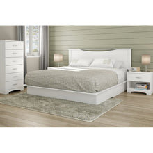 Load image into Gallery viewer, White Step One Full/Queen Platform Bed with Drawers 829AH
