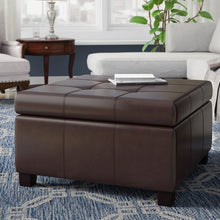Load image into Gallery viewer, Quentin 31&#39;&#39; Wide Faux Leather Tufted Square Storage Ottoman with Storage 5783RR
