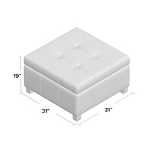 Load image into Gallery viewer, Quentin 31&#39;&#39; Wide Faux Leather Tufted Square Storage Ottoman with Storage 5783RR
