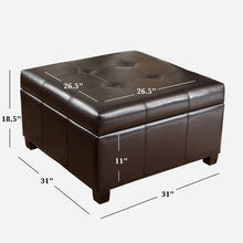 Load image into Gallery viewer, Quentin 31&#39;&#39; Wide Faux Leather Tufted Square Storage Ottoman with Storage 5783RR
