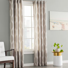 Load image into Gallery viewer, Quinton Geometric Semi-Sheer Grommet Curtain Panels (Set of 2) GL390
