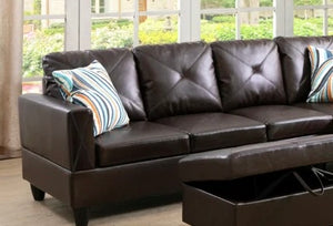 97" Wide Faux Leather Sofa