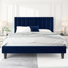 Load image into Gallery viewer, Queen Blue Sameko Upholstered Bed
