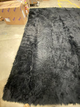 Load image into Gallery viewer, Handmade Faux Sheepskin Black Rug, Rectangle 9’ x 12’
