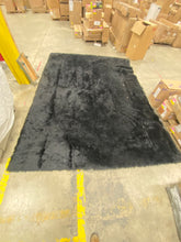 Load image into Gallery viewer, Handmade Faux Sheepskin Black Rug, Rectangle 9’ x 12’
