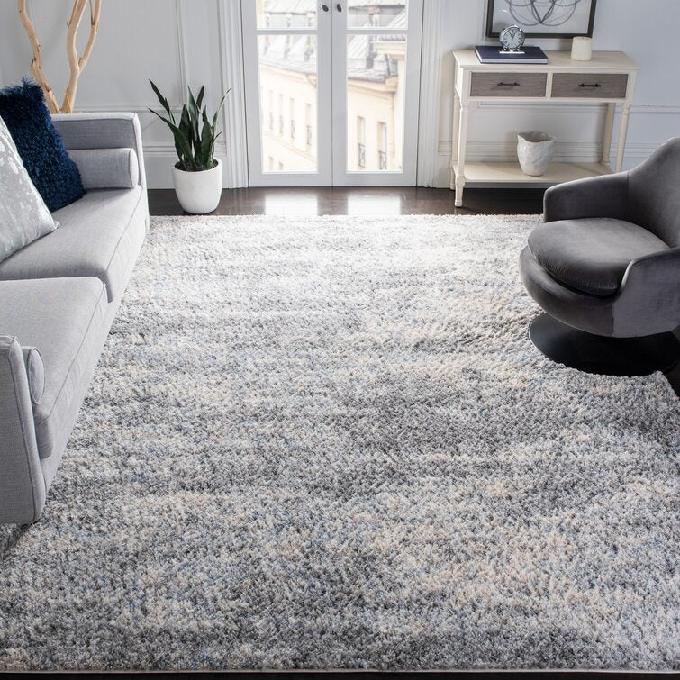 Rabia Area Rug in Gray/Cream, Rectangle 8' x 10'