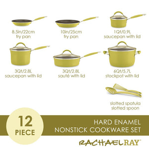 Rachael Ray 12-Piece Cucina Nonstick Pots And Pans Cookware Set