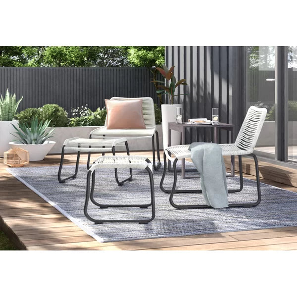 Radley Abstract Indoor / Outdoor Area Rug in Taupe/Champagne 3'9