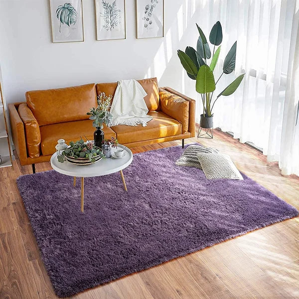 Radyn Shag Area Rug in Purple 5 x8