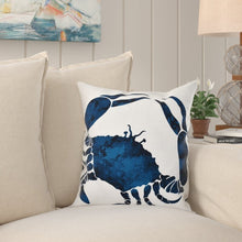 Load image into Gallery viewer, 18&quot;x18&quot; Navy Blue Raina  Square Pillow Cover &amp; Insert 1865AH/GL
