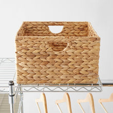 Load image into Gallery viewer, Natural Gold Woven Hyacinth Wicker/Rattan Basket (Set of 2) 3563RR
