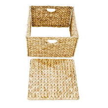 Load image into Gallery viewer, Natural Gold Woven Hyacinth Wicker/Rattan Basket (Set of 2) 3563RR
