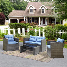 Load image into Gallery viewer, Rawtenstall Wicker/Rattan 4 - Person Seating Group with Cushions
