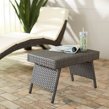 Load image into Gallery viewer, Rebello Folding Wicker Side Table in Gray #9828
