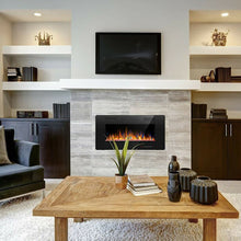Load image into Gallery viewer, 18.11&quot; H x 36&quot; W x 3.85&quot; D Recessed &amp; Wall Mounted Electric Fireplace, Remote Control w/ Timer, Adjustable Flame Color &amp; Speed
