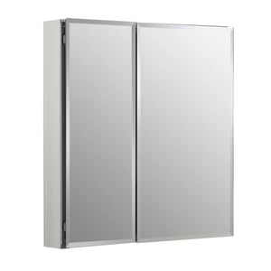 Recessed or Surface Mount Frameless 2 Medicine Cabinet with 2 Adjustable Shelves 26 x 25 x 4.81
