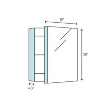 Load image into Gallery viewer, Recessed or Surface Mount Frameless Medicine Cabinet with 2 Adjustable Shelves- 400CE
