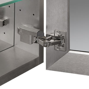26" H x 20" W x 4.63" D Brushed Nickel Recessed or Surface Mount Medicine Cabinet MRM1777