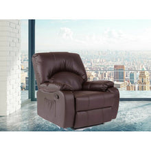 Load image into Gallery viewer, Reclining Heated Massage Chair Espresso Brown
