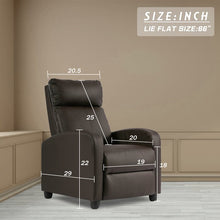 Load image into Gallery viewer, Reclining Massage Chair Faux Brown Leather MH50

