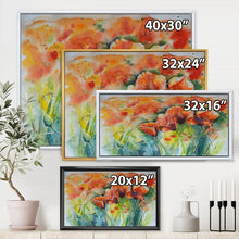 Load image into Gallery viewer, 30&quot; H x 40&quot; W x 1&quot; D Red Blossoming Poppies V - Painting on Canvas
