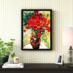 18" H x 14" W x 2" D Red Poppies & Daisies by Vincent Van Gogh - Print on Canvas