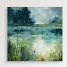 Load image into Gallery viewer, Reflections Edge by Carol Robinson - Painting, 16&quot; H x 16&quot; W x 1.5&quot; D
