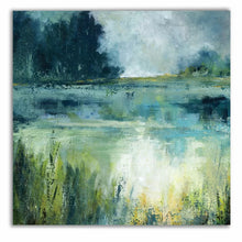 Load image into Gallery viewer, Reflections Edge by Carol Robinson - Painting, 16&quot; H x 16&quot; W x 1.5&quot; D
