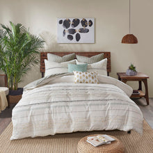 Load image into Gallery viewer, Remi Ivory, Gold, Grey 100% Cotton 3 Piece Duvet Cover Set 3332AH/GL
