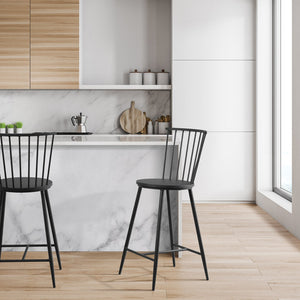 26" Bryce Counter Height Barstool Black