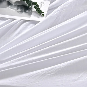 Queen Comforter + 2 Standard Shams White Resa Microfiber 3 Piece Comforter Set
