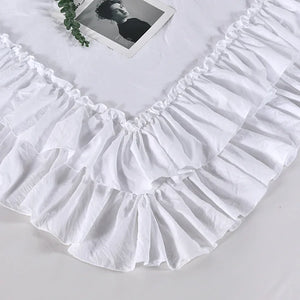 Queen Comforter + 2 Standard Shams White Resa Microfiber 3 Piece Comforter Set