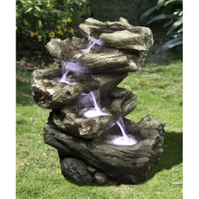 Load image into Gallery viewer, Resin Decorative 4 Level Log Fountain with LED Light
