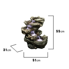 Load image into Gallery viewer, Resin Decorative 4 Level Log Fountain with LED Light
