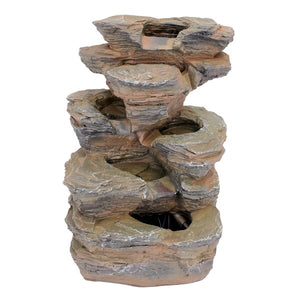 17.5'' H x 13'' W x 10'' D Resin Falls Illuminated Garden Fountain with LED Light