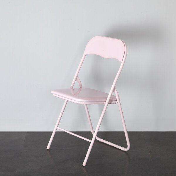 Blush Plastic/Resin Padded Folding Chair(2536RR)