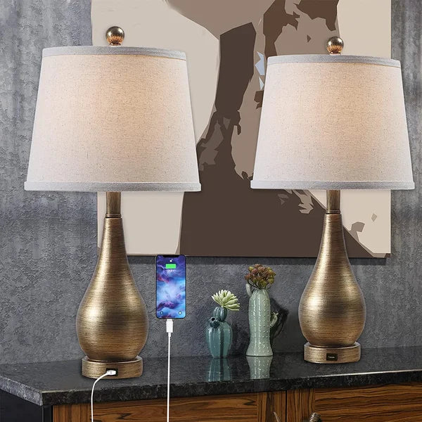 Resin USB Table Lamp (Set of 2)